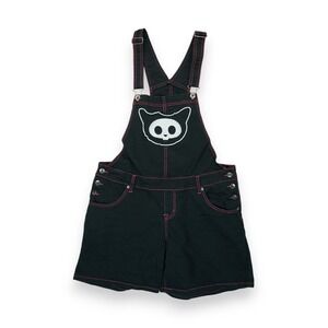 Skelanimals Kit Contrast Stitch Shortalls Women's‎ Size 1 Black Comfy & Straps